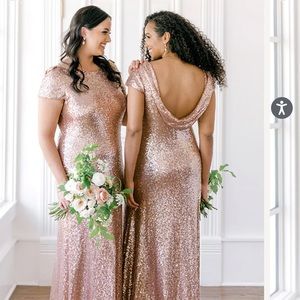 Revelry Sequin Chloe Style Dress in Rose Gold Size 10